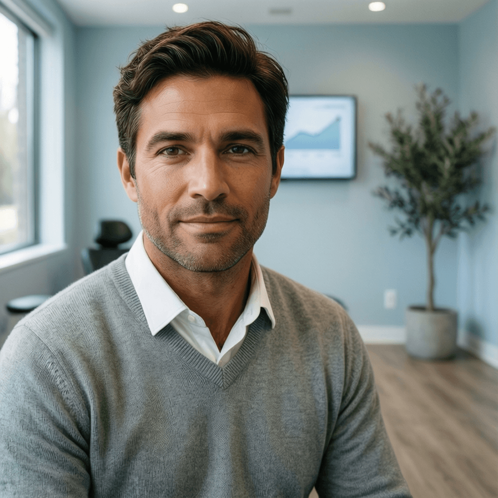 How Much Does a Hair Transplant Cost in California? Case Study: Liam, 37 portrait showing a realistic patient consultation example