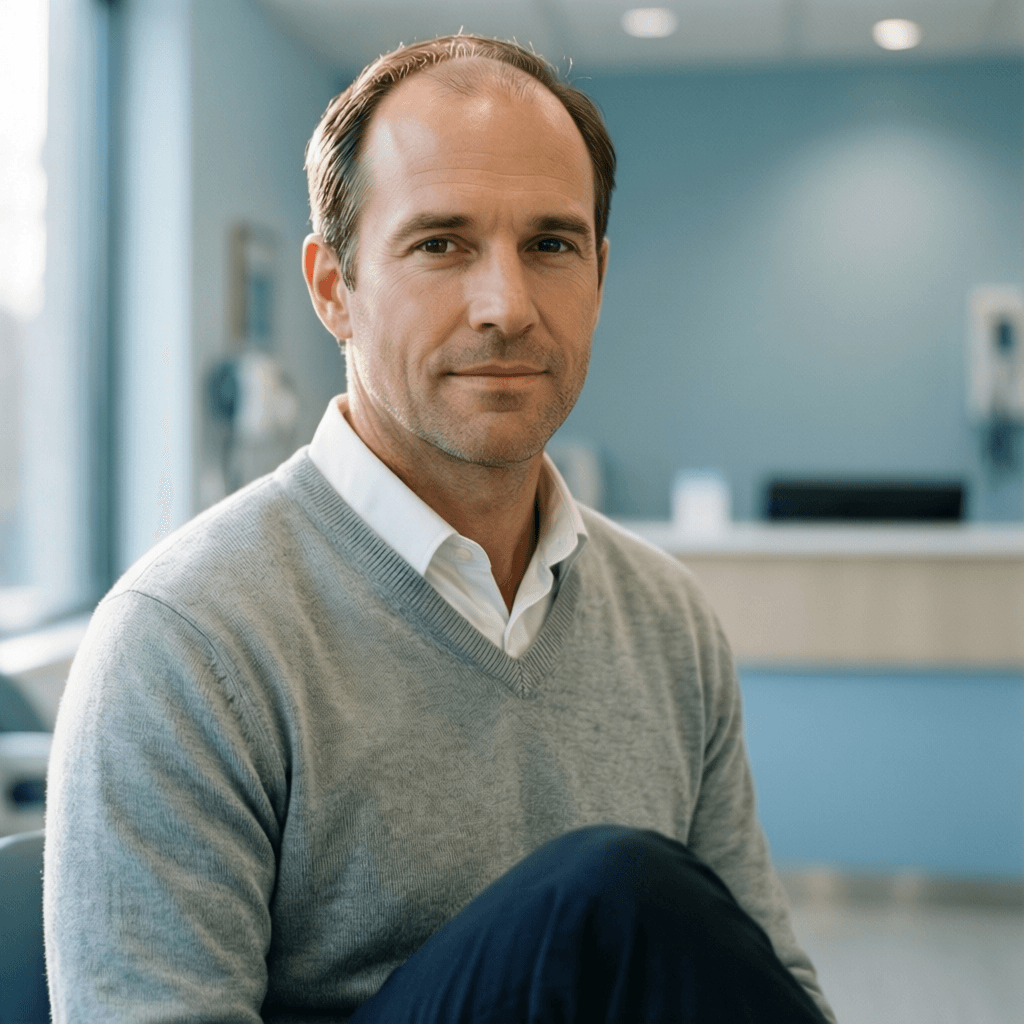 How Much Does a Hair Transplant Cost in USA? Case Study: James, 36 portrait showing a realistic patient consultation example